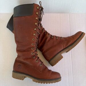 Timberland Women's Dark Brown Leather Footwear Size 7.5